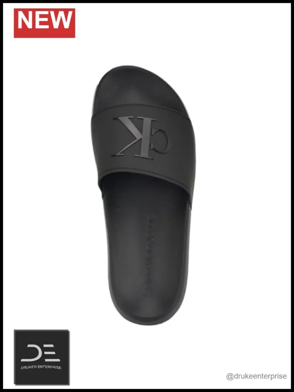 Slide Sandals Slip-On Breathable PU Faux Leather Embossed Monogram
